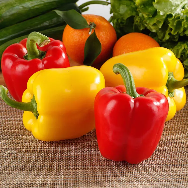 山东现摘新鲜水果彩椒五彩甜椒生吃不辣红黄灯笼椒