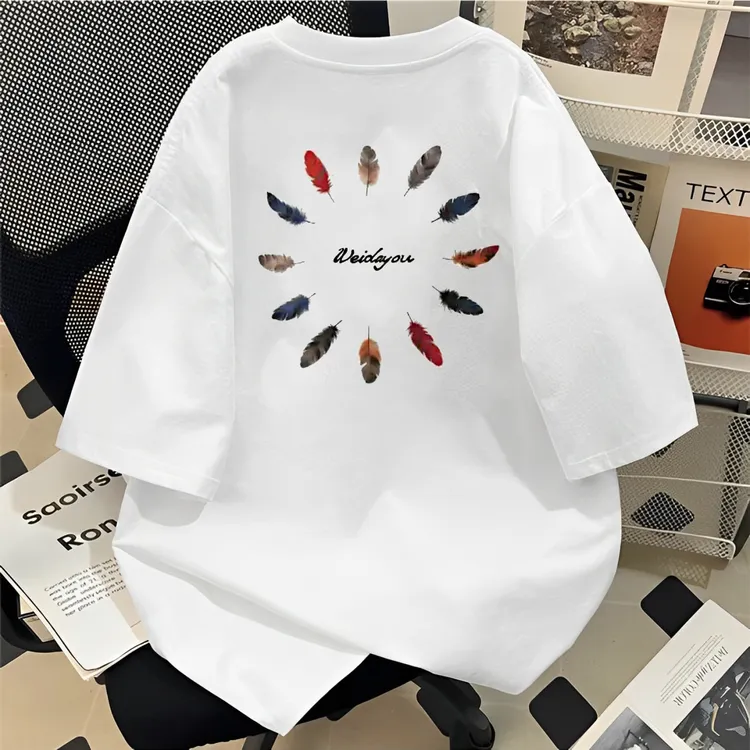 【重磅纯棉】2025新款男短袖t恤大码白色百搭夏季半袖宽松韩版潮流