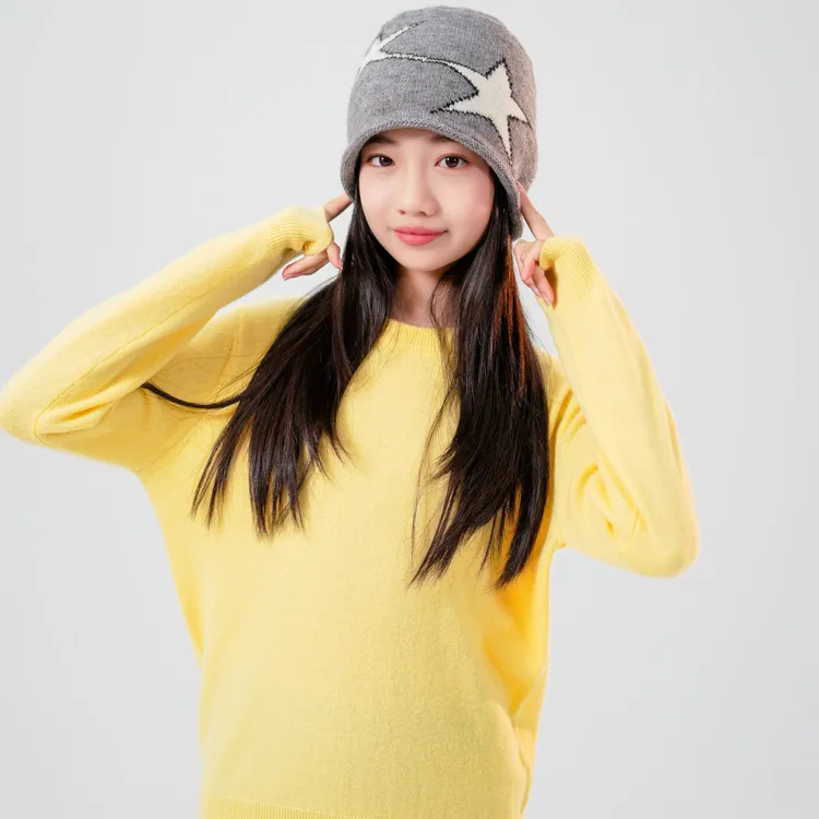 男女成人儿童宝宝保暖长袖圆领羊绒贴身穿打底毛衣T25173