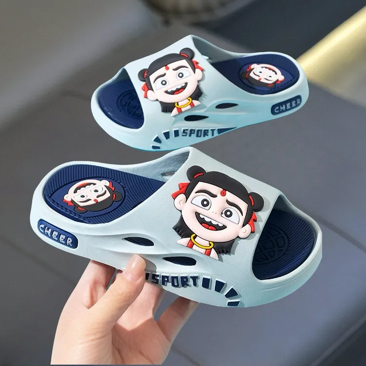 儿童凉拖鞋夏季亲子新款哪吒小孩中大男女童居家防滑外穿一字拖鞋
