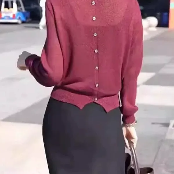 大码设计感小众长袖针织衫女2025早秋装新款胖mm百搭显瘦气质上衣