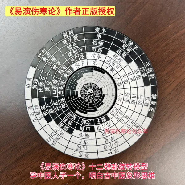 易演伤寒论十二辟卦旋转模型六经辩证五运六气易经太极图