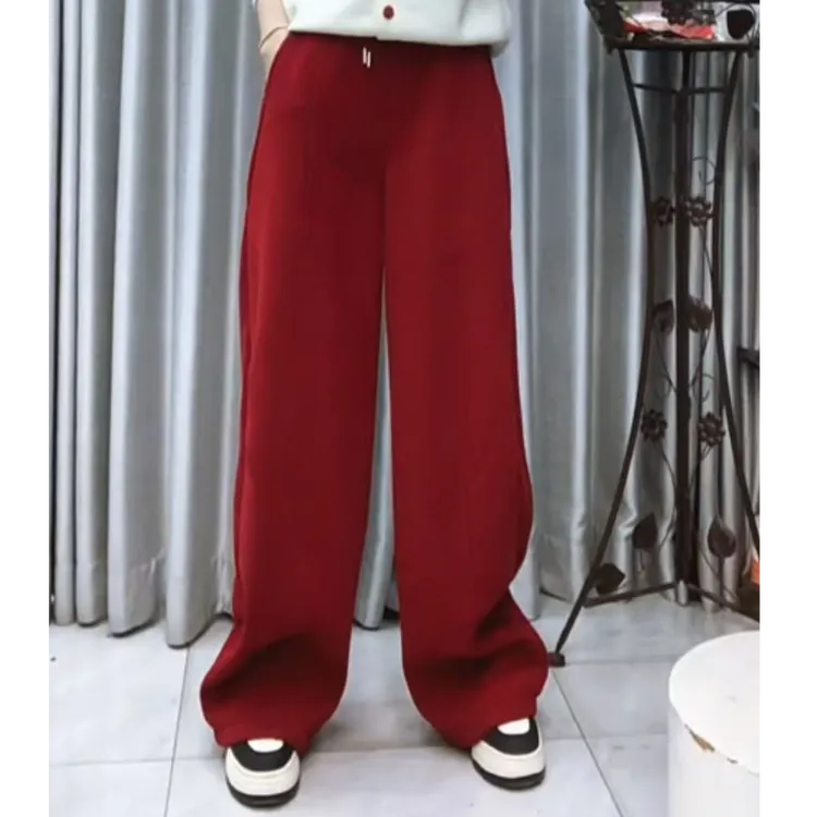 【懂你吴姐】631星河里加绒松紧带腰休闲直筒裤