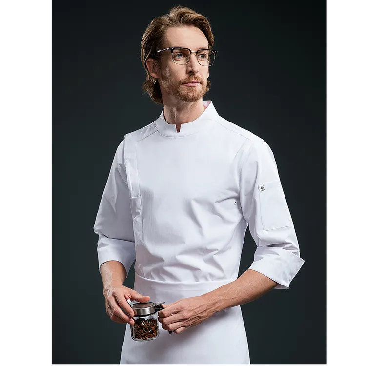【高端总厨】厨师工作服长袖定制男女时尚酒店西餐饮后厨房烘焙秋冬
