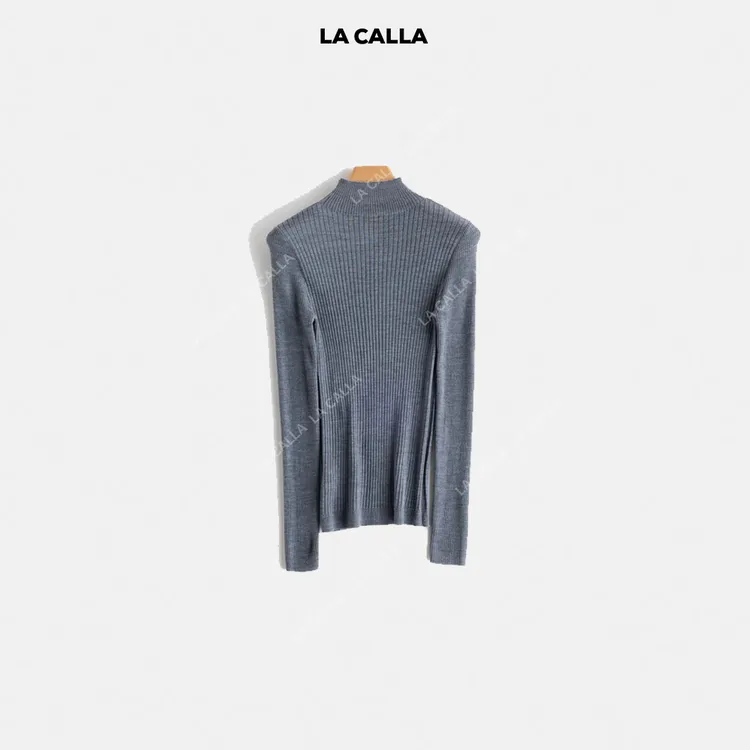 LA CALLA 48支100绵羊毛 软糯坑条中高领打底WD25W20