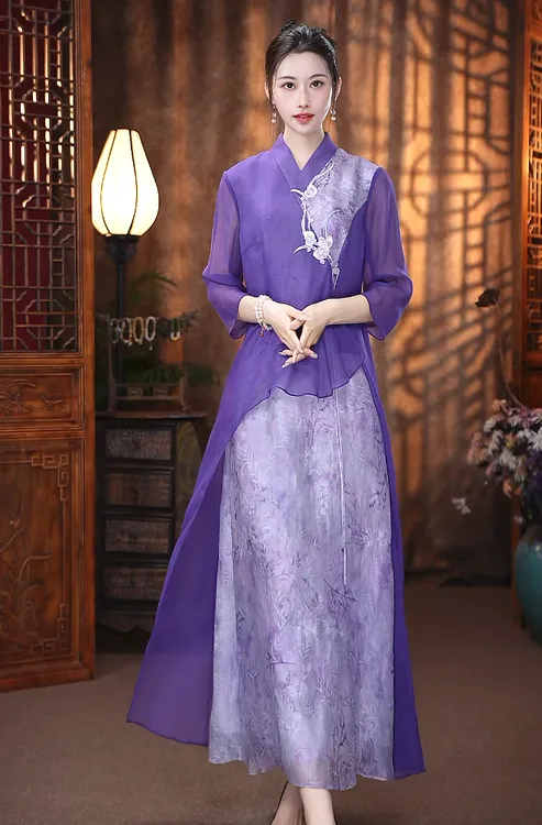 JIXIANGYIJIA/吉祥衣家紫裳轻舞（连衣裙）952237359