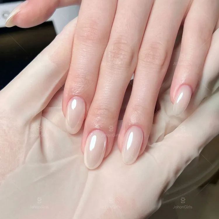 JohonGirls'/琴岛小嫚【白珍珠】高级感海莉款气质纯手工穿戴甲美甲