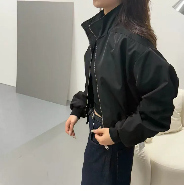 930番外秋冬季新款立领拉链极简风时尚百搭短款小外套女