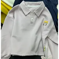 A089女童短款抽绳休闲卫衣