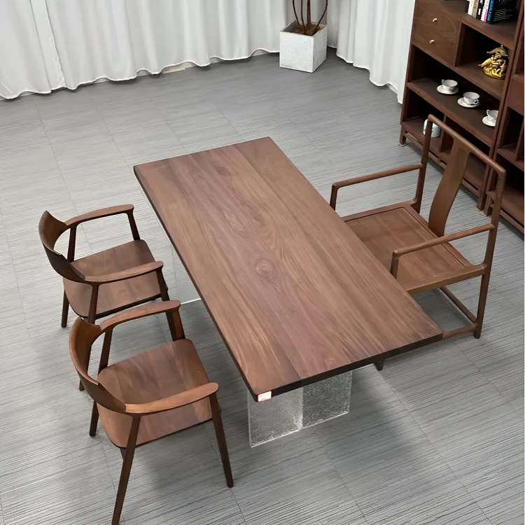 （四拼）北美黑胡桃大板 全方 168*77*4.5餐桌大板桌顺丰包邮送支架