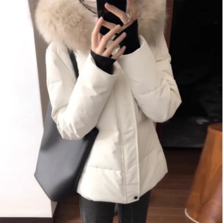 毛领派克棉服保暖收腰冬天独特超好看棉袄白色棉服女2025年新款