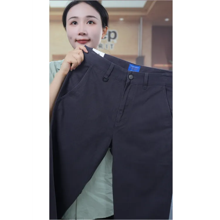 JEEPSPIRIT保暖长裤秋冬加厚直筒长裤吸汗男士免烫休闲裤纯棉