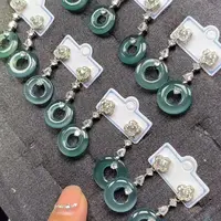 【逍遥】天然A货翡翠圈圈耳饰*805/301/多样性发/1对