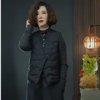 修身显瘦马甲按扣新款短款保暖潮流圆领时尚休闲秋冬季百搭90羽绒