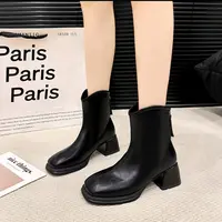 X246060   新款时尚百搭法式时装靴加绒