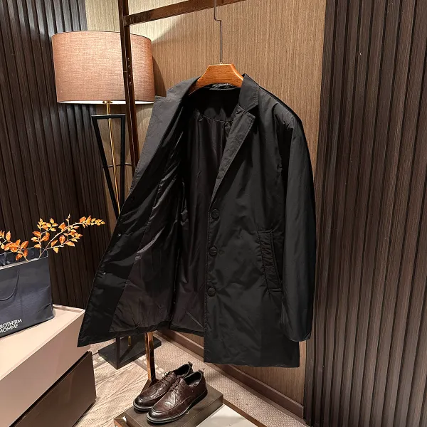 【简约高级感 科技防水】2025冬季男士高品质中长款保暖风衣羽绒服