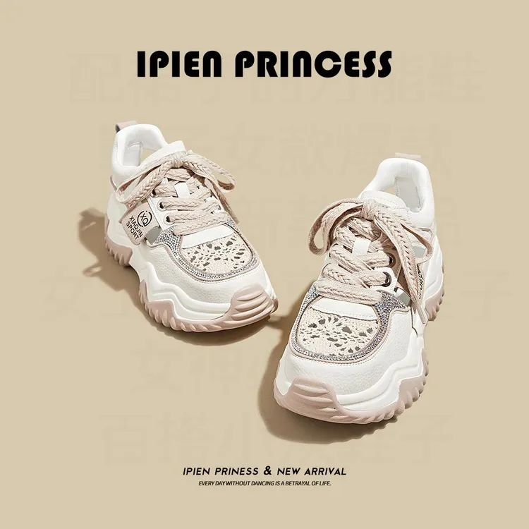 百搭清凉镂空厚底松糕鞋水钻凉鞋2025夏季新款潮流内增高老爹鞋女