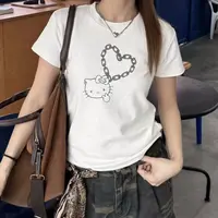 【丫丫童装】现货-女大童女童猫咪爱心短袖休闲百搭(NO退NO换）-K173