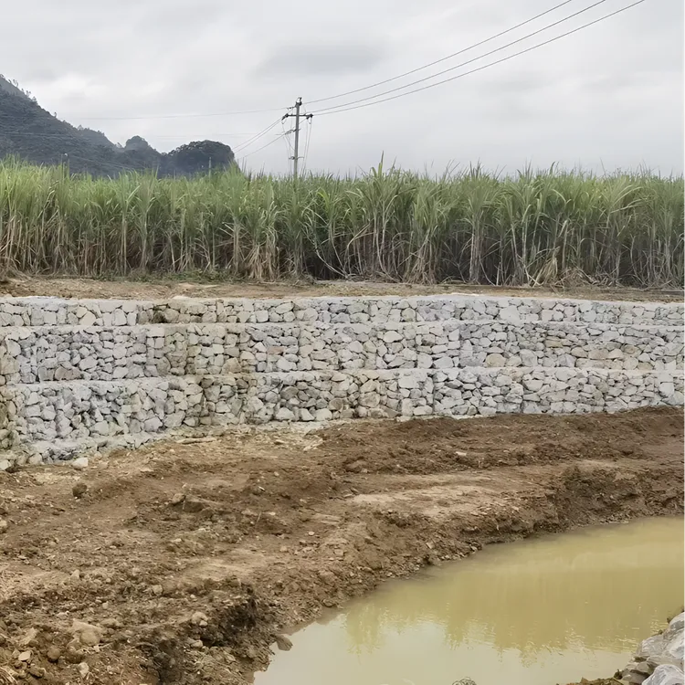 格宾石笼网河道防洪护坡石笼铁箱镀锌包塑石笼网箱定制防护网厂家