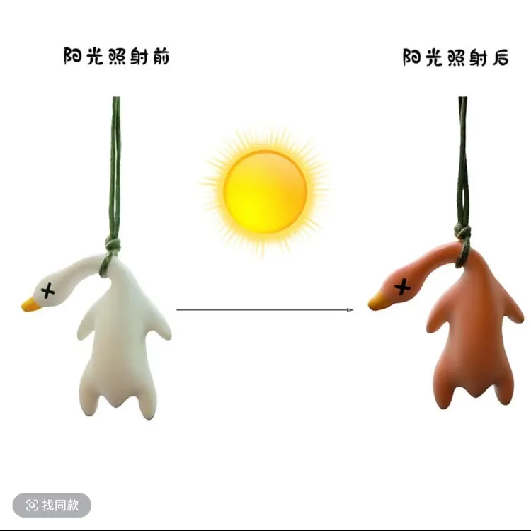 车载变色烤鸭汽车挂件创意视镜鸭子挂饰车载网红可爱车内烤鸭挂件