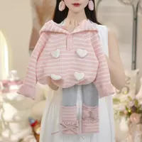 女童2025秋冬季加厚爱心连帽毛衣打底裤套装C23800