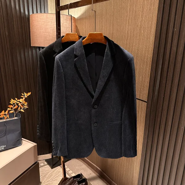 【显贵不张扬 质感灯芯绒】秋装新款男士高档纯色百搭休闲西服西装