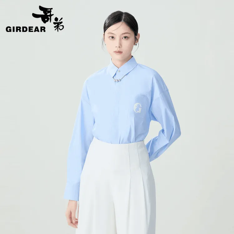 哥弟夏季休闲百搭内穿外搭防晒衬衫1300989宽松设计感 现货即发