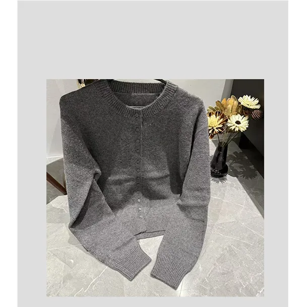 2025新款春季气质时尚休闲圆领毛衣针织衫韩系显瘦百搭上衣H5-69