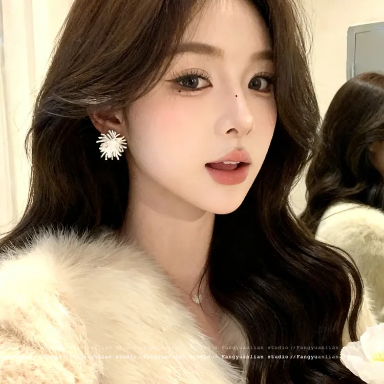 合金耳饰 绚烂烟花 超仙设计感花朵耳钉女耳环轻奢小众高级感耳饰