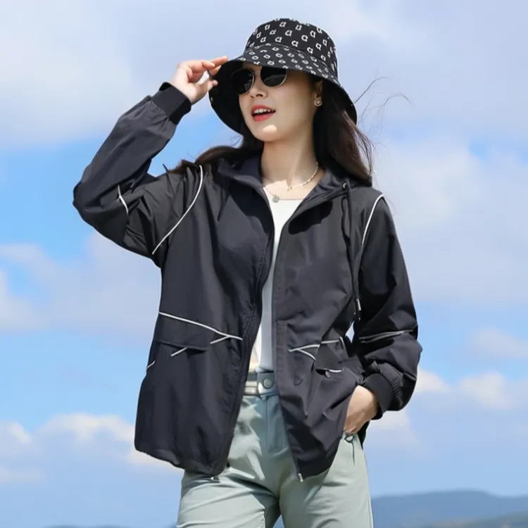 大码女装300斤胖MM秋季新款韩版时尚显瘦冲锋衣外套62909