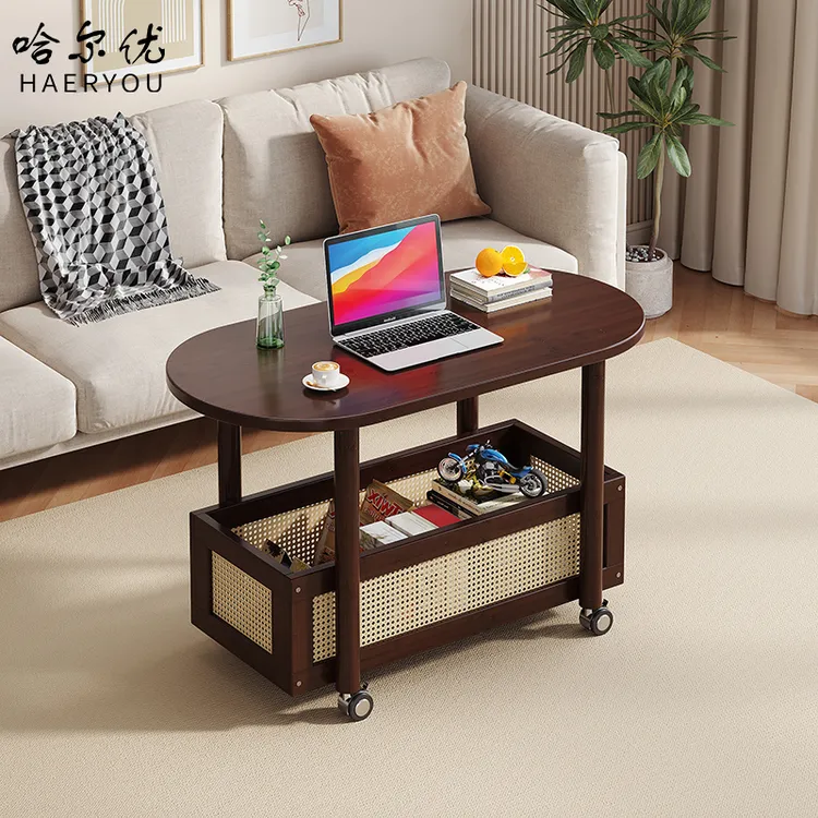 茶几现代简约小户型家用客厅沙发边几多功能带轮可移动收纳小推车
