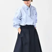 BBJ Studios｜“疯狂心动”蝴蝶结百搭刺绣蓝白条纹衬衫186