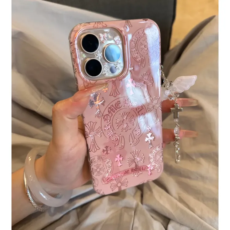 立体克罗心适用苹果17Promax手机壳iPhone16冰川纹15高级感14防摔