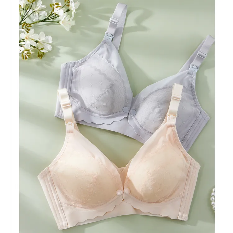 孕妇大码蕾丝内衣女大胸显小全罩杯薄款收副乳透气防下垂文胸
