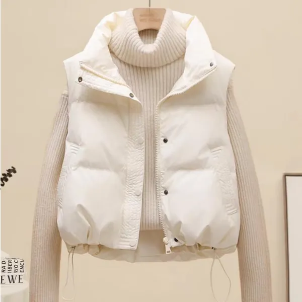 胖mm羽绒棉服马甲女款2025秋冬爆款PU皮免洗宽松显瘦立领马夹外穿