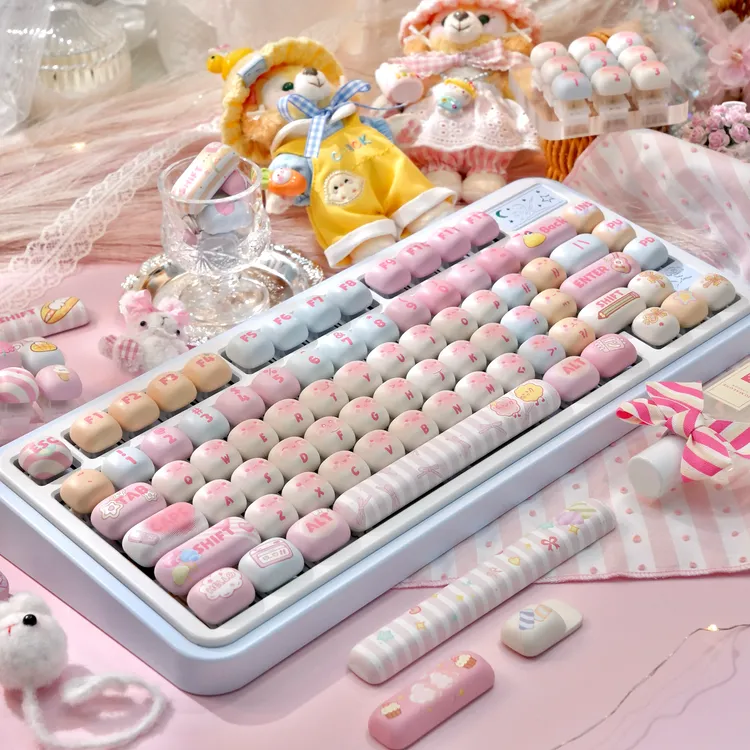 猫尔本MOG高度馒头外形圆润可爱主题热升华十字机械键盘女生键帽