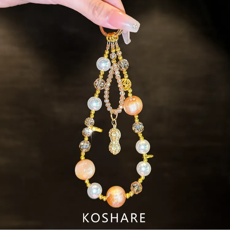 【好事花生】初秋爆闪水晶珍珠斜挎可背手腕手机链挂绳高级感网红款