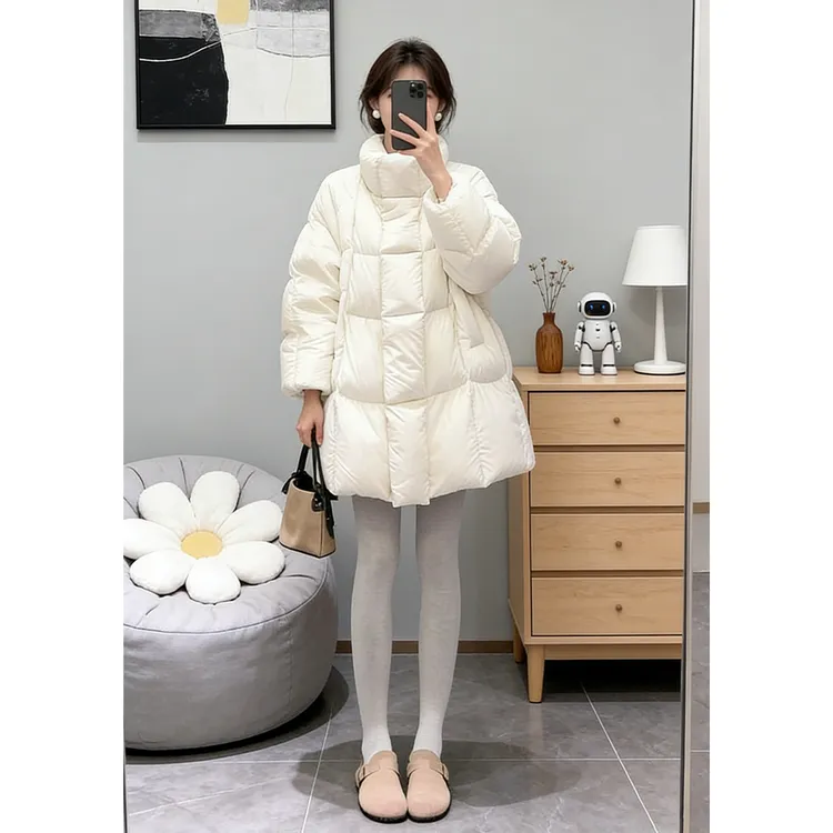 MARIE.COCO秋冬保暖棉服穿搭中长款棉衣外套女冬季新款加厚面包服