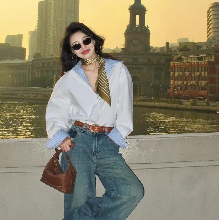 白色衬衫女2025新款爆款春季法式设计感内搭上衣独特超好看衬衣女