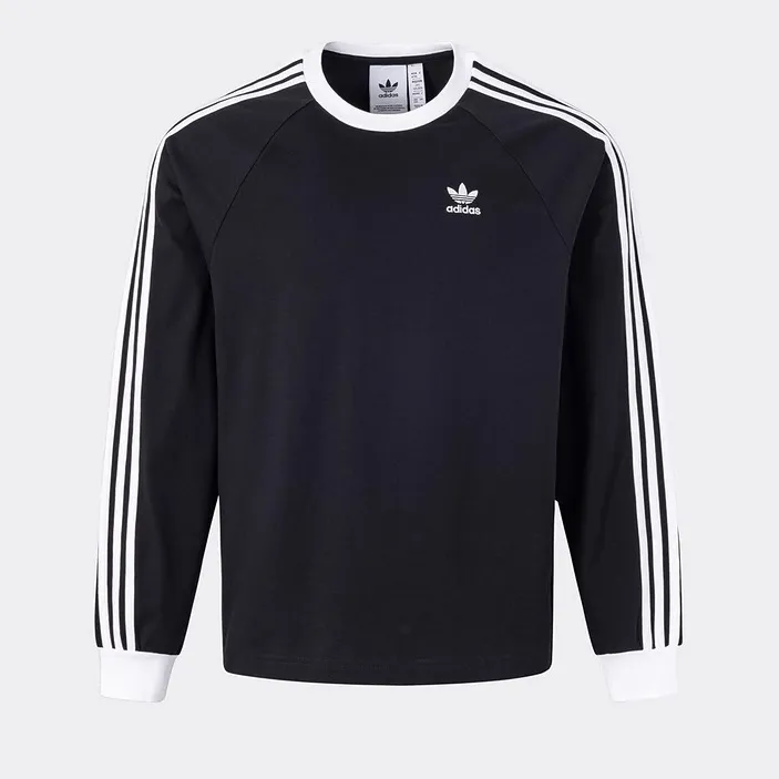 adidas阿迪达斯2025春季新款男子纯棉运动长袖圆领宽松上衣流光风