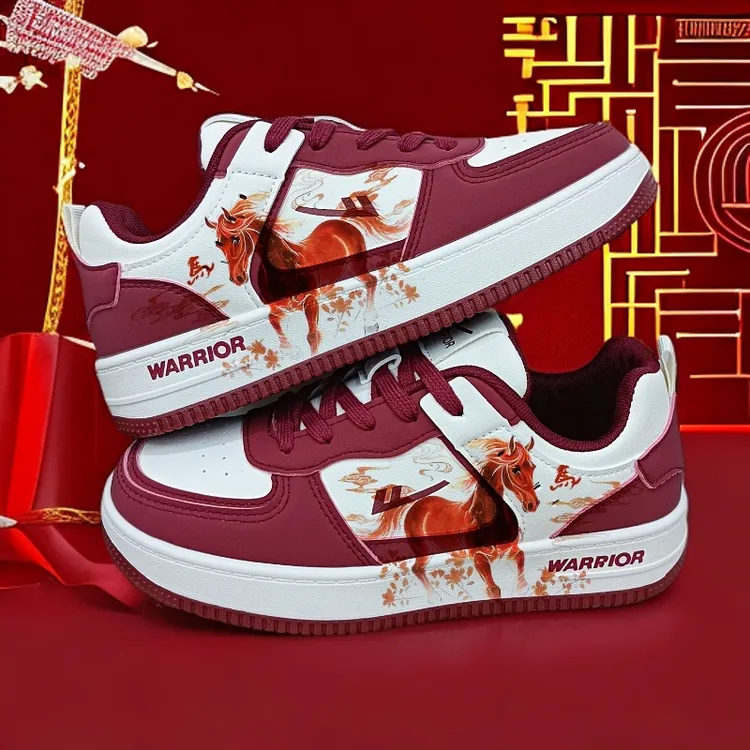 回力本命年2026马年限定男鞋冬季新款红色情侣百搭休闲运动板鞋