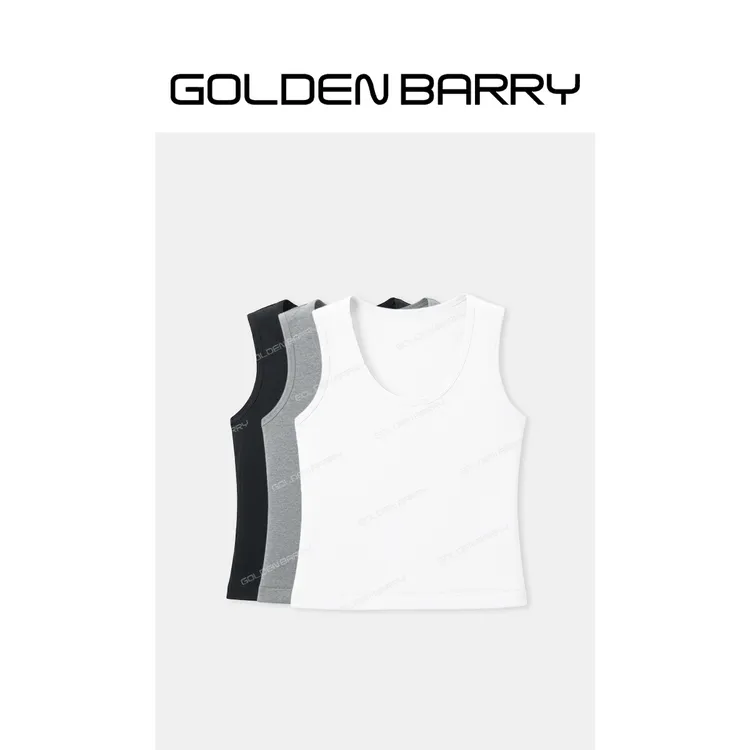 GOLDENBARRY简约U领百搭休闲背心GB060807004