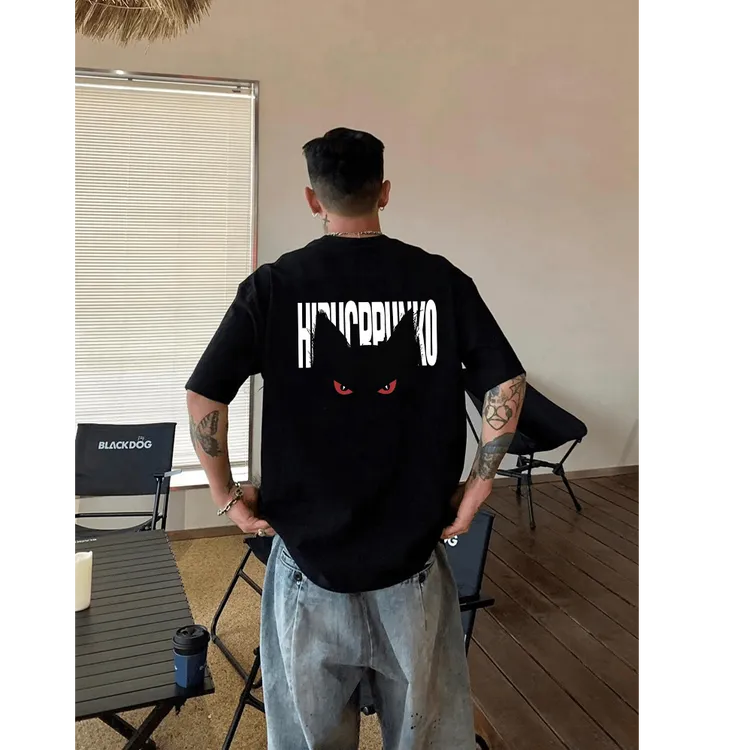 重磅国潮牌街头痞帅短袖t恤男美式宽松潮流高街嘻哈男生t恤短袖