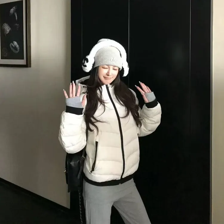 【无缝压胶】冬季新款纯色连帽运动休闲保暖棉服小个子宽松短外套