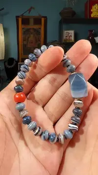 【闪购商品】玛瑙/玉髓手串未镶嵌蓝沁缠丝