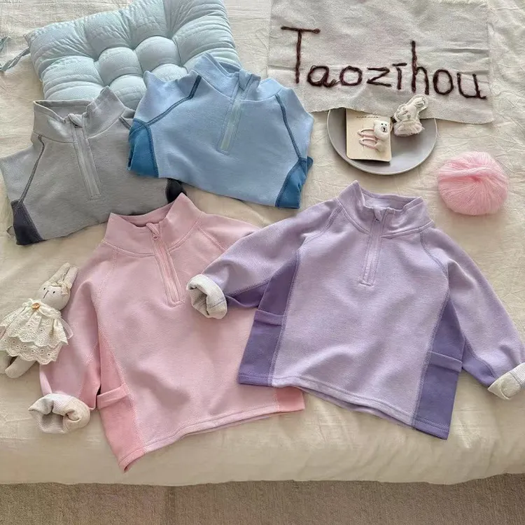 25款男童女童蚕丝半拉链卫衣5297