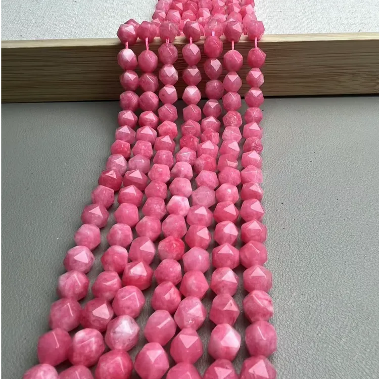 天然红纹石切面珠散珠半成品可DIY半成品可做手串做颈链配珠