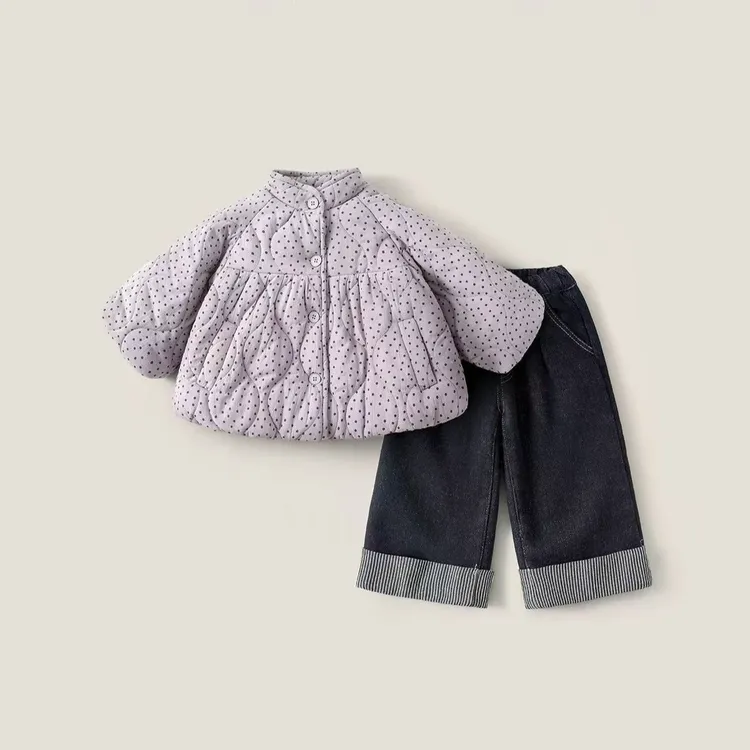 女童冬季加绒加厚2025新款洋气时髦小公主外套儿童秋冬套装棉衣