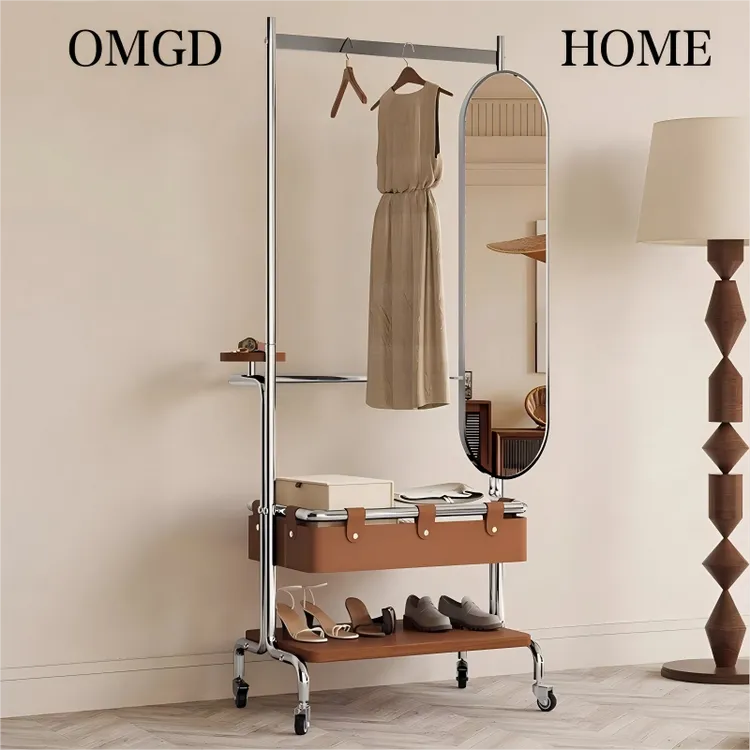 【白栀子专属】可移动衣帽架落地卧室穿衣镜挂衣架一体带试衣镜可旋转挂衣服架子