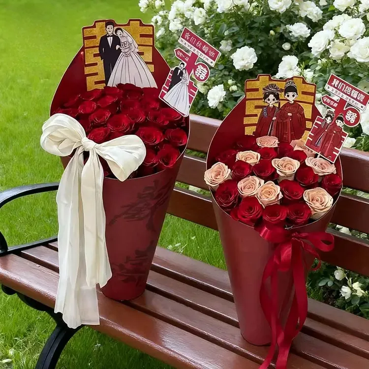 【花儿乐】2025新款婚庆立体定型片结婚订婚鲜花玫瑰花快速包花神器